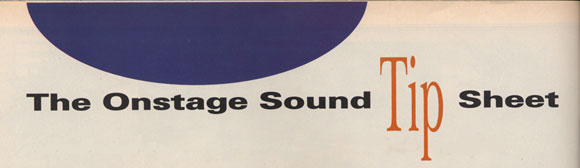Onstage Sound Tipsheet title
